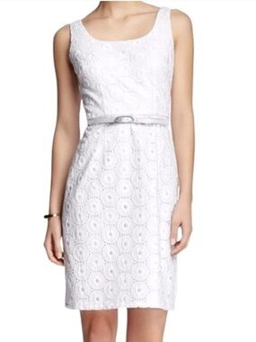 Adrianna Papell Eyelet Cotton Dress Fit & Flare Size 6 graduation Summer Dress